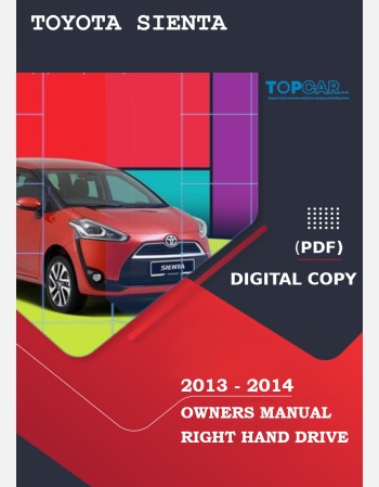 toyota sienta 2013-2014 owners manual in english